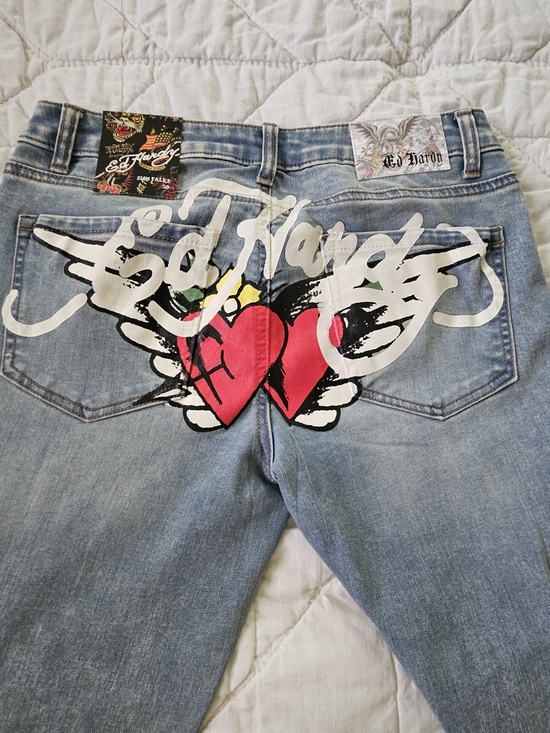 Ed Hardy Denim - Ed Hardy Hearts and Wings- Bikercore Boot Cut Jeans- Size 28
